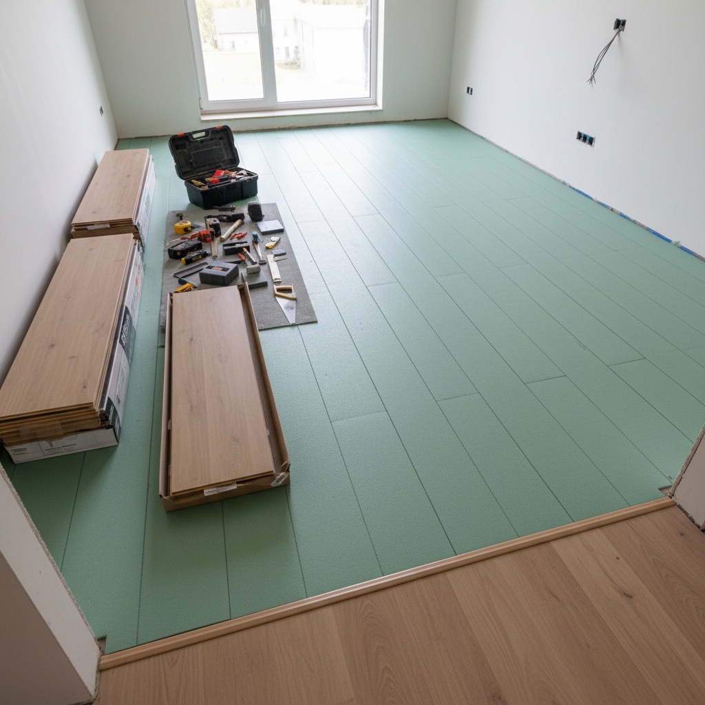 Montaż paneli w salonie